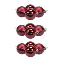 12x stuks glazen kerstballen rood 10 cm mat/glans