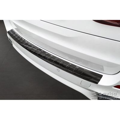 Zwart RVS Bumper beschermer passend voor BMW X5 F15 2013-2018 met M-Pakket 'Ribs' AV245341