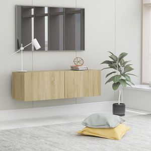 Tv-meubel 100x30x30 cm spaanplaat sonoma eikenkleurig