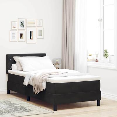 Boxspringbed met Matras met matras Zwart 90 x 190 cm Stof