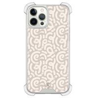 iPhone 12 (Pro) shockproof hoesje - Ivory abstraction