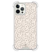 iPhone 12 (Pro) shockproof hoesje - Ivory abstraction - thumbnail