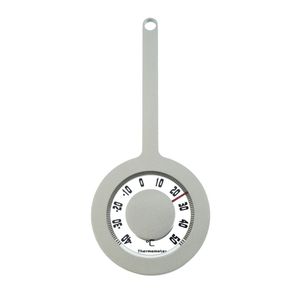 Binnen/buiten ronde thermometers grijs van aluminium 16 cm met zuignap   -