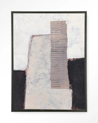 Urban Cotton Wandkleed 'Abstract 1' 110 x 145cm in Floating Frame - black