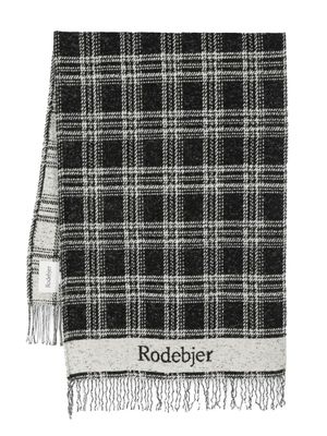 Rodebjer écharpe frangée à carreaux - Noir