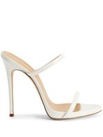 Giuseppe Zanotti mules en cuir Darsey à double bride 120 mm - Blanc - thumbnail