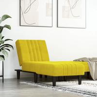Chaise longue fluweel geel