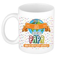 Naam mok papa Ivo - wit - de beste - keramiek - 300 ml - Vaderdag/verjaardag