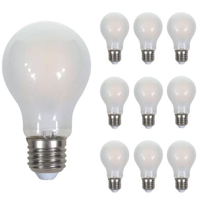 V-TAC Set van 10 E27 filament lampen - A60 -2700K - Frosted - 5 Watt - 2 jaar garantie