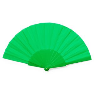 Handwaaier/spaanse waaier - groen - RPET polyester - 41 x 23 cm - verkoeling/zomer   -