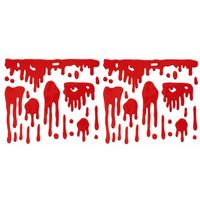 Horror gel raamstickers bloed - 3x - 25 x 25 cm - rood - Halloween thema decoratie/versiering