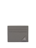 Prada porte-cartes à plaque logo - Gris