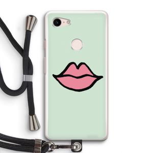 Kusje: Pixel 3 Transparant Hoesje met koord