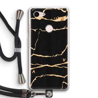 Gouden marmer: Pixel 3 Transparant Hoesje met koord