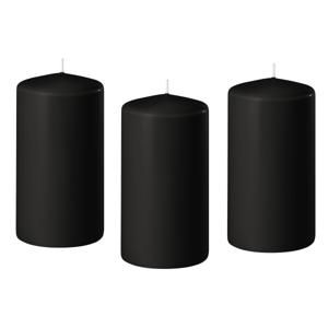 Enlightening Candles Cilinder/stompkaars - 10x - zwart - D8 x H12 cm - 45 branduur