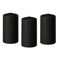 Enlightening Candles Cilinder/stompkaars - 10x - zwart - D8 x H12 cm - 45 branduur Enlightening Candles Cilinder/stompkaars - 10x - zwart - D8 x H12 cm - 45 branduur