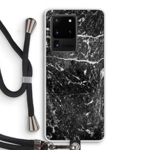 Zwart marmer: Samsung Galaxy S20 Ultra Transparant Hoesje met koord
