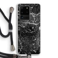 Zwart marmer: Samsung Galaxy S20 Ultra Transparant Hoesje met koord