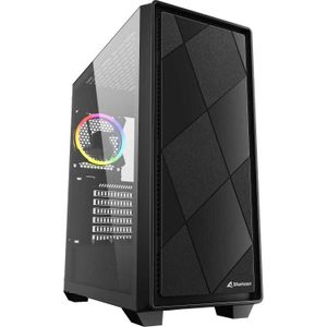 Sharkoon VS8 RGB Black tower behuizing 2x USB-A | 1x USB-C | RGB | Tempered Glass