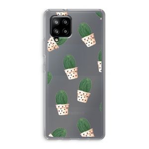Cactusprint roze: Samsung Galaxy A42 5G Transparant Hoesje