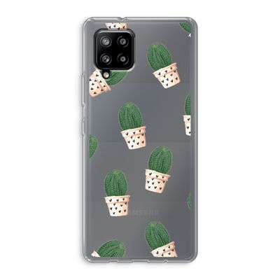Cactusprint roze: Samsung Galaxy A42 5G Transparant Hoesje