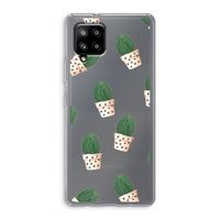 Cactusprint roze: Samsung Galaxy A42 5G Transparant Hoesje