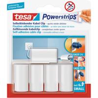 Tesa Kabelclips met powerstrips - 30x st - wit - zelfklevende kabelklemmen