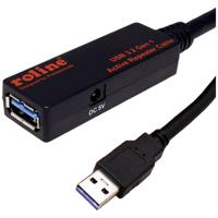 ROLINE 12.04.1070 USB-kabel USB 3.2 Gen 1 (3.1 Gen 1) 10 m USB A Zwart - thumbnail