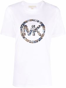 Michael Michael Kors t-shirt fleuri à logo imprimé - Blanc