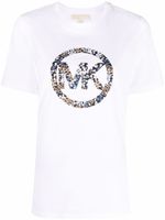 Michael Michael Kors t-shirt fleuri à logo imprimé - Blanc