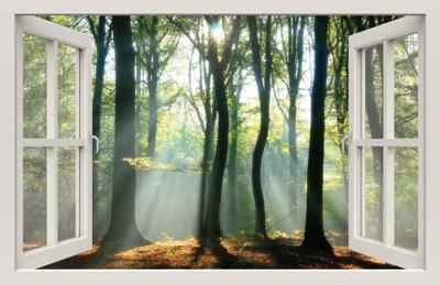 Raam lichtinval bos 140x90cm Tuindoek - Customize it