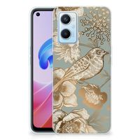 TPU Case voor OPPO A96 | OPPO A76 Vintage Bird Flowers - thumbnail