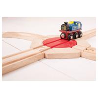 Bigjigs houten rails - 4-richting draaiplateau Bigjigs houten rails - 4-richting draaiplateau