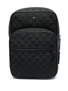 Emporio Armani sac à dos à motif monogrammé en jacquard - Noir