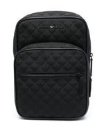 Emporio Armani sac à dos à motif monogrammé en jacquard - Noir