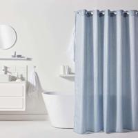 Wafel Douchegordijn - Blauw - Polyester - 180 x 200 cm - 12 Haken - UTILITY - TODAY