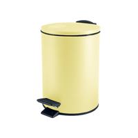 Pedaalemmer Cannes - geel - 5 liter - metaal - 20 x 27 cm - soft-close - toilet/badkamer - thumbnail