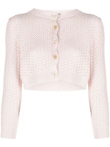 Fabiana Filippi cardigan en maille ajourée à sequins - Rose