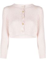 Fabiana Filippi cardigan en maille ajourée à sequins - Rose