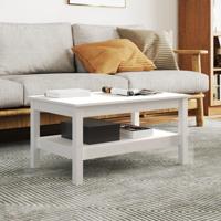 Salontafel 80x50x40 cm massief grenenhout wit