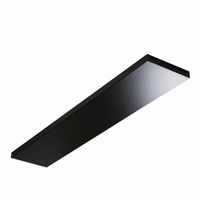 Zwarte rechthoekige plafondplaat 130x25x3,5cm zwart met 5 gaten voor verlichting