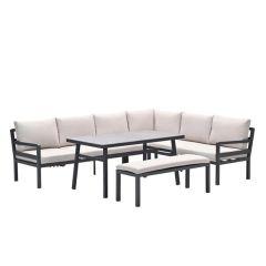 Outlet X: Garden Impressions Corsica Lounge- diningset Rechts - Desert Sand (8713002008227) - Warentuin Collection