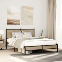 Bedframe zonder matras metaal sonoma eikenkleurig 150x200 cm - thumbnail