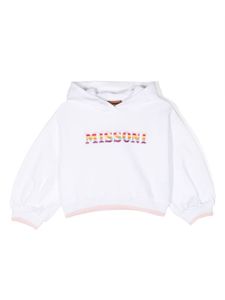 Missoni Kids hoodie à logo brodé - Blanc