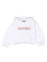 Missoni Kids hoodie à logo brodé - Blanc