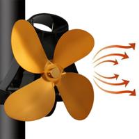 YL-105 4-Blade aluminium warmte aangedreven open haard kachel fan (goud)