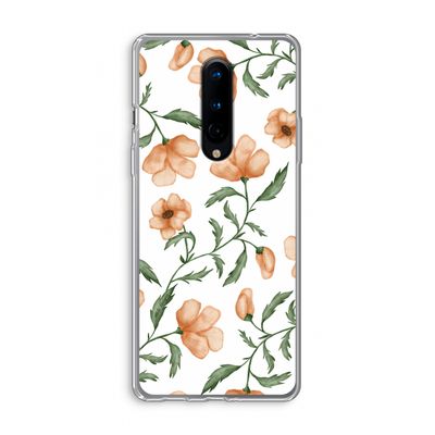 Peachy flowers: OnePlus 8 Transparant Hoesje