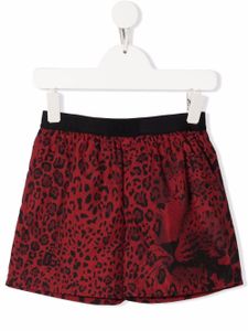 Dolce & Gabbana Kids short de bain à imprimé léopard - Rouge