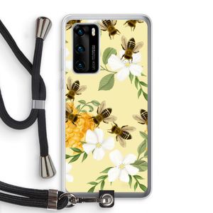 No flowers without bees: Huawei P40 Transparant Hoesje met koord
