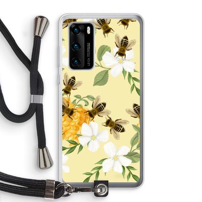 No flowers without bees: Huawei P40 Transparant Hoesje met koord